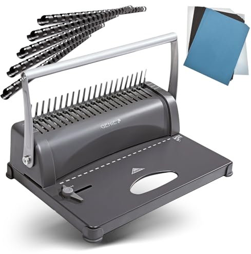 Genie CB 850 Stanz- & Spiralbindegerät | Bindemaschine bis DIN A4 | inkl. 75-teiligem Zubehör-Set | Ringbindung & Spiralbindung Set | Plastikbinderücken | Stanzmaschine mit 4-fach Locher | 350 Blatt