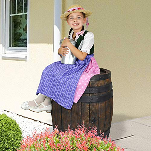 240l Barril DE Agua - TONEL Agua - DEPÓSITO de Agua DE Lluvia con Estructura de Madera - CONTENEDOR de Agua - Tanque de Agua con Tapa