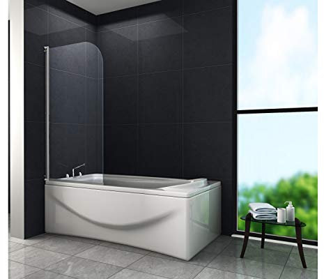 Duschtrennwand TOM 80 x 140cm Badewannenabtrennung Badewanne Duschwand Dusche Glas