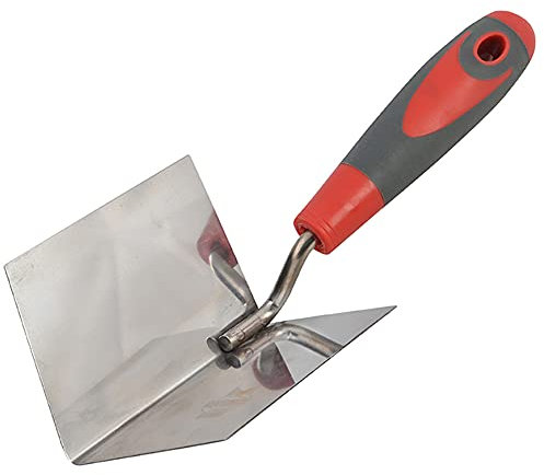 Faithfull SGTCINTSS - Cazzuola angolare con impugnatura morbida in acciaio inox, 4 x 3 x 3 x 3 interno