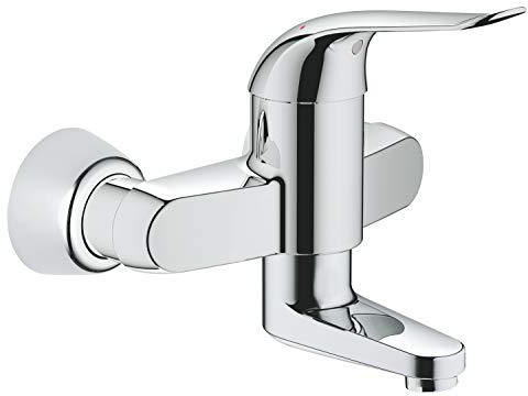 Grohe 32770000 Euroeco EcoJoy Washbasin Single Lever Mixer Tap Special Wall Mounting 120 mm Chrome-Plated