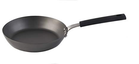 Salter Pan for Life 20cm Frying Pan – Induction Hob Fry Pan, Non-Stick Crepe Pan, Pre-Seasoned Omelette Pan, Oven Safe up to 200 °C, PTFE-Free Wax Layer Coating, Carbon Steel Cookware, Black