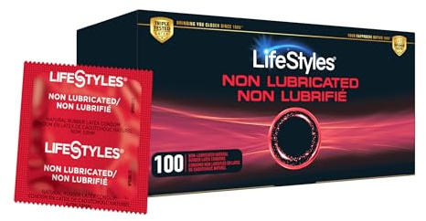 LifeStyles Non-Lubricated Natural Rubber Latex Condoms Value Pack, 100 Count