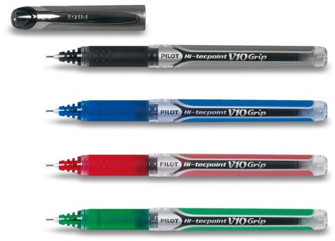 Pilot Hi-Tecpoint V10 Grip 4er-Set schwarz, blau, rot, grün