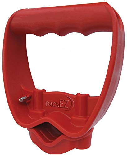 BackEZ Back-Saving Tool Handle Attachment, EVR-Grip Upgrade, Labor-Saving Ergonomic Shovel Add-on Handle, RED