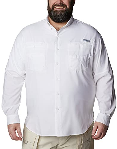 Columbia Men's Discontinued PFG Tamiami Ii Long Sleeve Shirt, White, X-Large