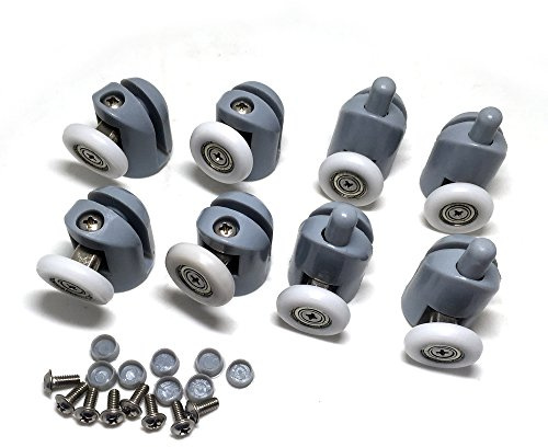 Linwnil Shower Door Rollers, 8 Pcs Set, 25mm Diameter, Bathroom Replacement Parts