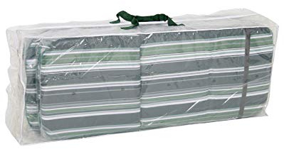 Greemotion Schutzhülle für Auflagen wasserabweisen mit Ösen, Transparent, 125x50x32cm