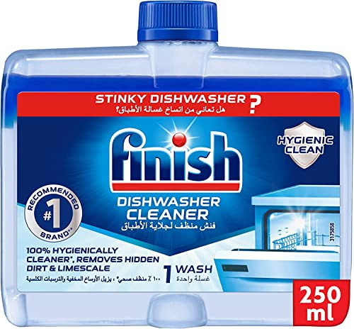 Finish, Dishwasher Cleaner, Fresh Scent, 250ml, Removes Grease, Limescale and Dissolves Clogs, Fights Odour for a Cleaner Hygienic Dishwasher Machine
