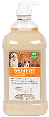 SENTRY Oatmeal Flea and Tick Shampoo for Dogs, Rid Your Dog of Fleas, Ticks, and Other Pests, Hawaii Ginger Scent, 63.5 oz