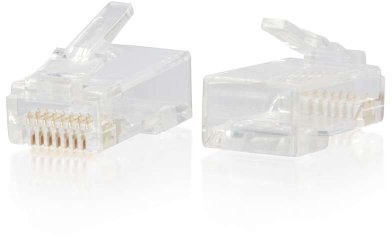 C2G / Cables To Go 00889 RJ45 Cat6 Modular Plug for Round Solid/Stranded Cable Multipack (50 pack)