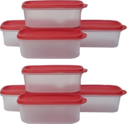Tupperware plástico Smart Saver Container Set, 500 ml, 8 unidades), color rojo