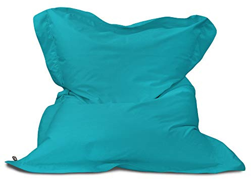 rucomfy Beanbags Kids Indoor/Outdoor Squashy Squarbie Bean Bag. Floor Cushion, Garden Chair or Sun Lounger. Water Resistant 125 x 100cm (Turquoise, Beanbag Only)