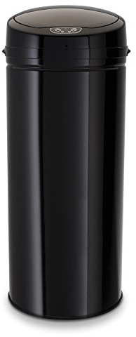 Echtwerk Abfalleimer, Mülleimer mit Sensor, Touchless Abfalleimer, elektrischer Müllbehälter, Infrarot Bewegungssensor, Korpus aus Edelstahl, Fassungsvermögen 42 Liter, INOX Black