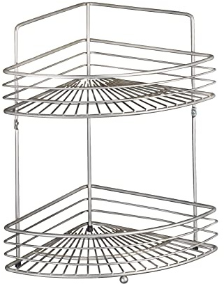 WENKO Hörnvägghylla Milano med 2 våningar – 2 våningar, stål, 31,5 x 37 x 22 cm, matt