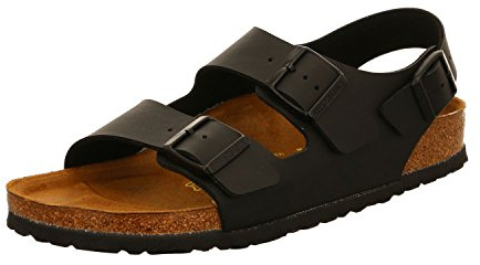 Birkenstock Classic Milano BF, Unisex-Erwachsene Knöchelriemchen Sandalen, Schwarz (SCHWARZ), 35 EU