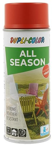DUPLI-COLOR ALL SEASON RAL 2002 blutorange matt 400 ml, hochwertiges Kunstharz-Farbspray, Schnelltrocknend, Wetterbeständig, Innen- und Außenanwendung