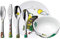 WMF Janosch - Vajilla para niños 6 piezas, incluye plato, cuenco y cubertería (tenedor, cuchillo de mesa, cuchara y cuchara pequeña) (WMF Kids infantil)