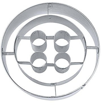 Haus Prägung Button Form Cookie Cutter, Edelstahl, Silber, 5 cm