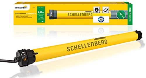 Schellenberg 20106 Rolladenmotor Mini Standard 6 Nm, mechanische Endlageneinstellung, Rohrmotor für 40 mm Welle, bis 4 m² Rollladenfläche, Set inkl. Wandlager
