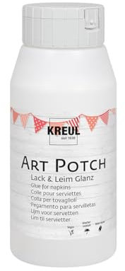KREUL 49153 - Art Potch Vernice trasparente e lucida 750 ml Colla a base d'acqua per la decorazione e il napkinning Adatto a legno, ceramica, pietra e cartone