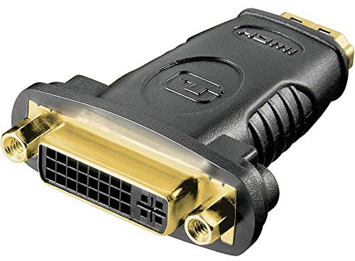 Goobay HDMI / DVI adaptador [1x HDMI-hembra => 1x DVI-hembra 24+5pol.] negro doradoe Steckkontakte Goob