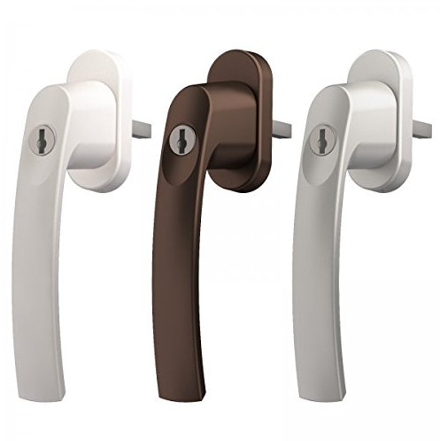 ToniTec Fenstergriff abschließbar weiß LENA II Aluminium Stiftlänge 35 mm Vierkant 7 mm inklusive Schrauben