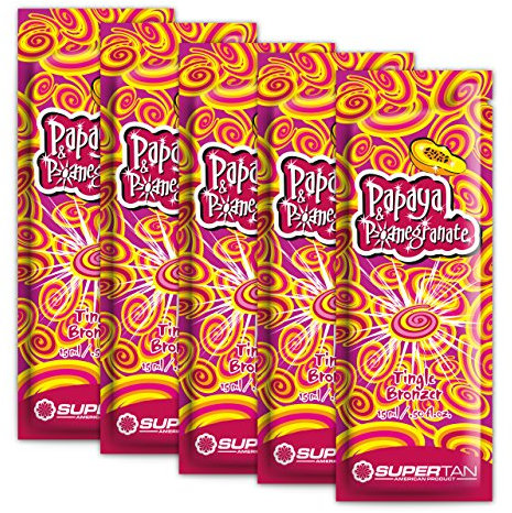 SuperTan Sensations Papaya and Pomegranate Tingle Bronzer, 5er Pack (5 x 15 ml)