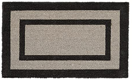 Relaxdays Fußmatte lang aus Kokos & PVC optimal für Balkon, Flur, Veranda und Terrasse als Schmutzfangmatte mit rutschfester Gummi Unterseite HBT: ca. 75 x 45 x 1,5 cm als Fußabtreter, grau