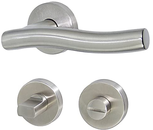 Haeusler-Shop Edelstahl Türbeschlag Wellenform R WC Türgriffe Türklinke Türdrücker