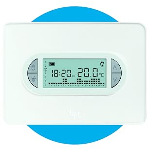 CAME Cronotermostato TH/450 digitale settimanale da parete a batterie ministilo, due cover incluse, controllo della temperatura differenziale e proporzionale integrale per l'ottimizzazione dei consumi