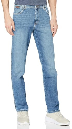 Wrangler herr Jeans Texas, Blauw (Worn Broke), 40W / 30L