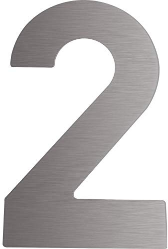 Home System SM05130021 Numero Civico 2, Altezza 12 cm, in Acciaio Inox
