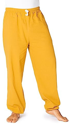 PANASIAM E-Pants lang, Baumwolle, golden, L
