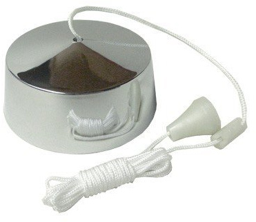 2 Way Chrome Effect Bathroom Pull Cord Ceiling Switch