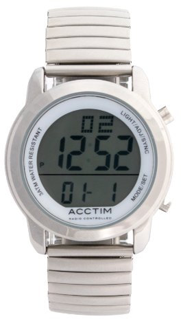 Acctim 60113 'Grande' Radio Controlled LCD Metal Watch with EL Backlight & Calendar, Metal Bracelet