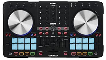 Reloop Beatmix 4 MK2 – 4-Deck USB Performance Pad Controller - 16 Multi-Colour Drum Pads mit Jogwheels und integrierter Soundkarte, Plug and play für Serato DJ Intro, MIDI kompatibel, USB Bus Powered