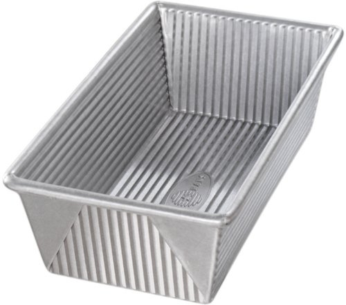 USA Bakeware Aluminised Steel Pan 1 Pound Baking, Steel, Silver, 1 1/4 Pound loaf
