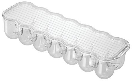 iDesign 70730 Fridge/ze Binz Egg Holder, Storage Box for 14 Eggs, Made from BPA- Plastic, Clear