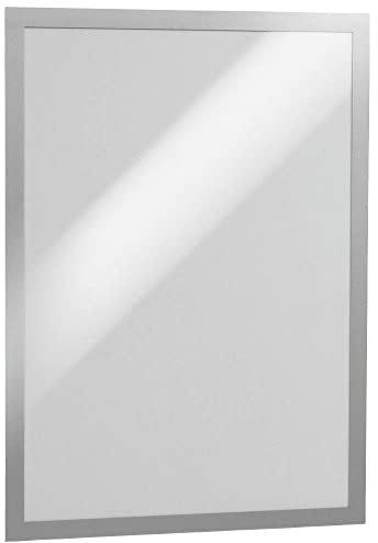 DURABLE - Cadre d'affichage DURAFRAME® - Fixation adhésive - Repositionnable - Pour documents A3 - Lot de 2 - Argent - 487323