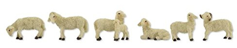 Unbekannt Krippenfiguren Schafe 6tlg. Höhe 4,1cm geeignet für 7-9cm Figuren