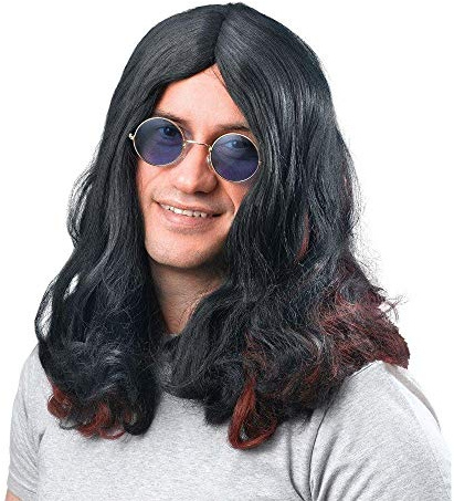 Bristol Novelty BW481 Ozzy Osbourne peruk, svart/röd