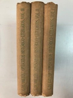 Opusculos historico literarios. 3 tomos. T. I y II: Opusculos literarios (Fuentes de El medico de su honra - Menendez Pelayo y su obra - Influencia del Dante en Espana - J. Rufo - La novela cortesa