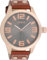 Oozoo C1106 Herrenuhr, Lederband, Streifen