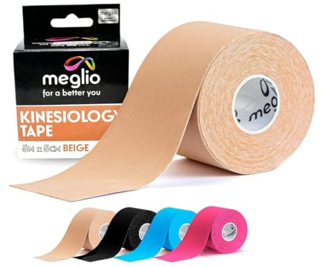 MEGLIO Bande de Kinésiologie 5m - Kinesiology Tape Non Découpé pour Soutien Musculaire et Sportif, Kinesio Tape, Tape Kinésiologie, Physio Tape Respirant et Résistant à l’Eau