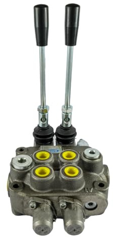 Distributore idraulico Ama: distributore idraulico a 2 leve, tipo base, 3/8, 40 litri, 180 bar