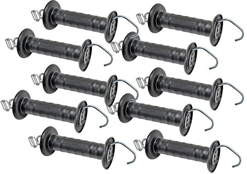 VOSS.farming SPARPACK: 10x DOX (schwarz) - ISOLIERTER WEIDEZAUN TORGRIFF - mit Bandanschluß bis 20mm Breite