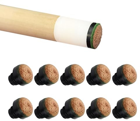 Winsport Billard Queue Schraubleder 12 mm (10 St.), Schraubbare Ersatzspitze, PVC Schraubgewinde M8 (8 mm), Queue Spitze, cue Tip zum Auswechseln in Sekundenschnelle, Pool Pomeranzen, Schraubspitze