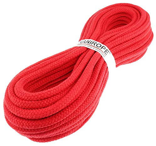 Kanirope® Corde Cordage en Coton COBRAID 9mm 30m tressée Rouge