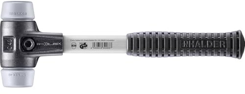 Halder Simplex Soft-Faced Mallet 3703.040 – TPE-Mid Rubber Inserts, Reinforced Cast Iron Housing, Fiber Glass Handle with Non-Slip Rubber Grip, 40mm, 1.9 lbs.
